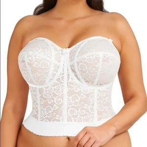 Goddess Women's Lace Bustier Bra White Size US 42C